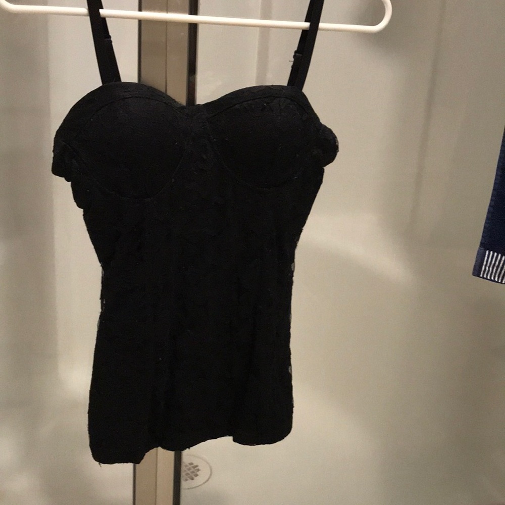 Laced corset-like top